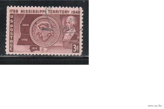США-1948, (Мих.567), гаш.  , Штат Миссисипи(одиночка),