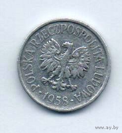 НАРОДНАЯ РЕСПУБЛИКА ПОЛЬША. 5 ГРОШЕЙ 1958. Первый год эмиссии