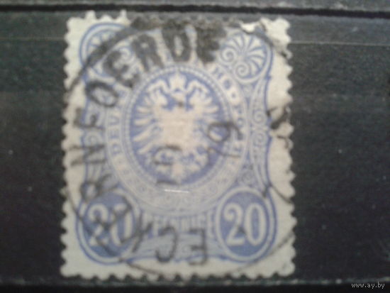 Германия 1875 Стандарт, герб 20 pfennigE Михель-2,5 евро гаш.