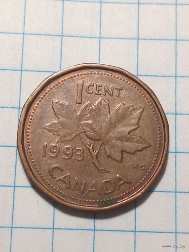 1 цент  Канада 1993  год.
