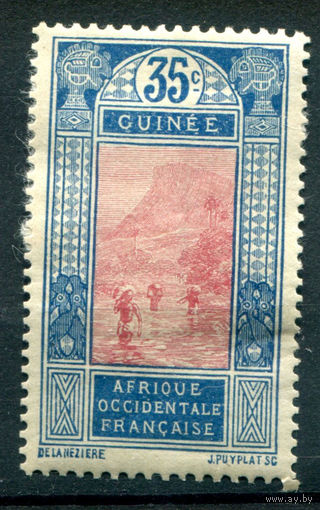 Французская Гвинея - 1913/16г. - ландшафты, 35 с - 1 марка - MH [Mi 72]. #4-W1-113-A-1