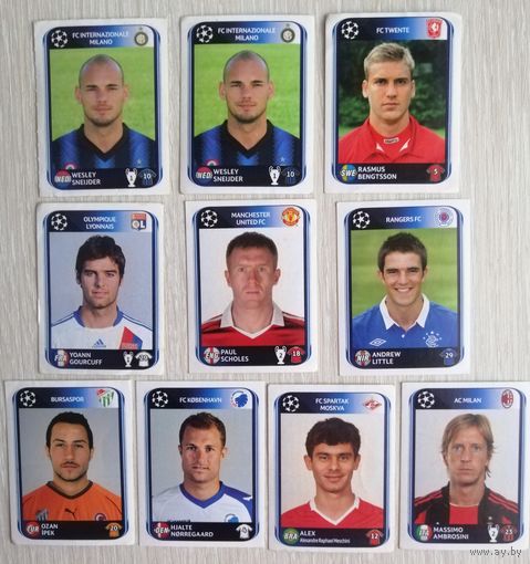 Наклейки. "Panini". Лига чемпионов УЕФА. 2010 - 2011г. Цена за 1шт.