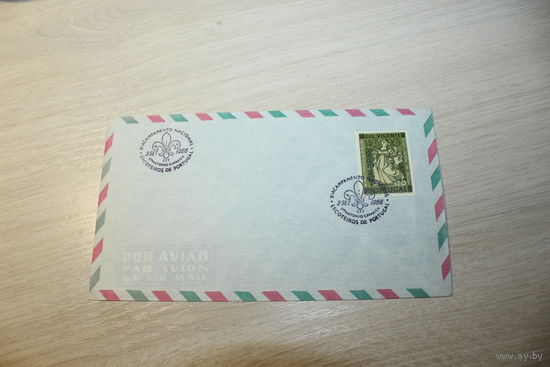 Почтовый конверт, авиапочта, Португалия, 1960-е.