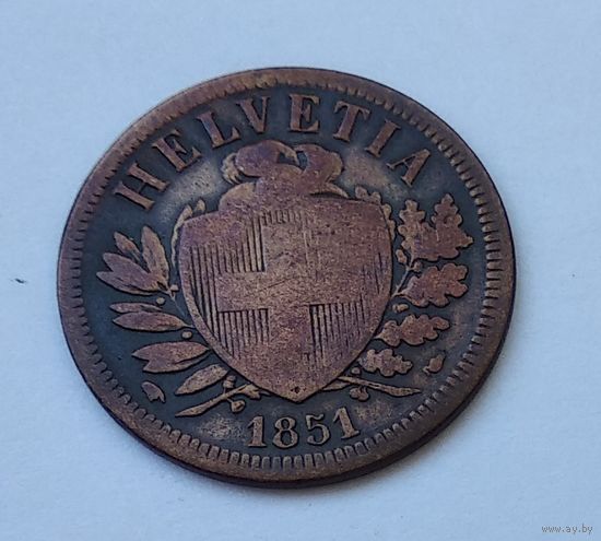 Швейцария 2 раппена, 1851 7-5-34