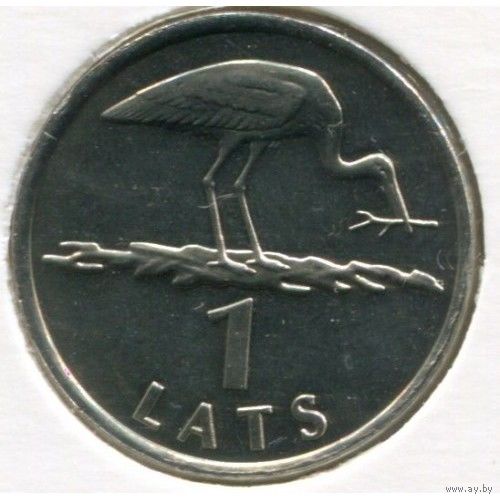 Латвия 1 лат, 2001 Аист UNC