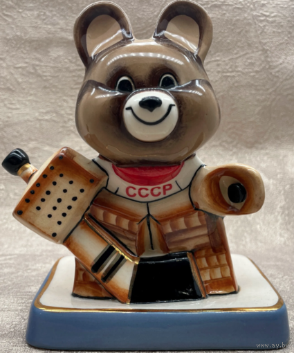 Статуэтка Олимпийский Мишка Вратарь Хоккеист Вербилки