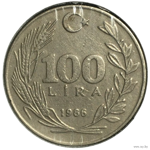 Турция 100 лир, 1986 (холдер)