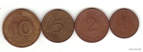 1пф 1982G, 2 пф 1990 G, 5 пф 1991 D, 10 пф 1990 А