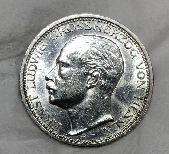 3 марки 1910 Гессен редкость ! ярчайшая! Серебро Германской империи