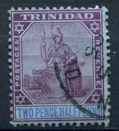 Британские колонии - Тринидад - 1904/09г. - Британия, 2 1/2 P, 57 - 1 марка - гашёная [Mi 57]. #4-B5-132-A-1