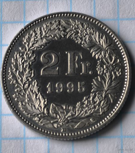 ШВЕЙЦАРИЯ 2 ФРАНКА 1995 ГОД