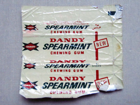 01-266 Обертка фантик (пачка) от жевачки жевательной резинки Dandy Spearmint Ирак 1970-е