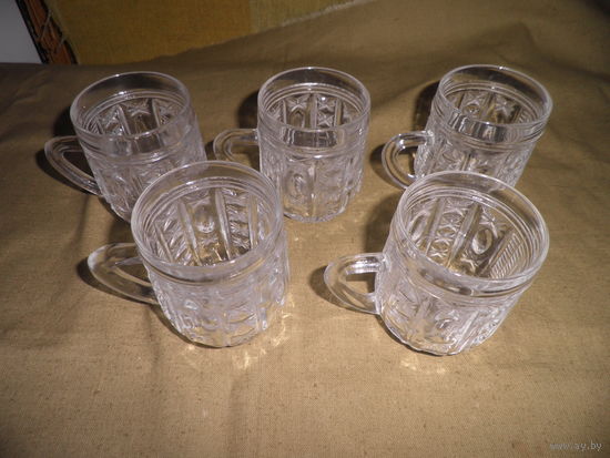 Бокалы пивные,хрустальные(0,125 мл) 5 шт.из СССР.