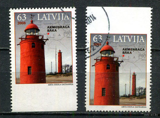 Латвия - 2008 - Маяк - [Mi. 733Du, 733Do] - полная серия - 2 марки. Гашеные.  (Лот 7HY)-TG3P47