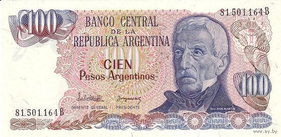 Аргентина 100 песо образца 1983-1985 года UNC p315a(1)