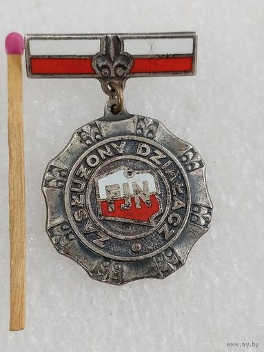 Знак ПНР. Заслуженный активист Национального Фронта Единства. FJN. тяжёлый