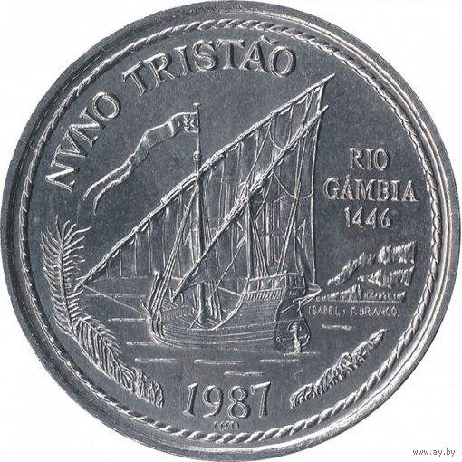 Португалия 100 эскудо, 1987 Золотой век открытий - Нуну Триштан UNC