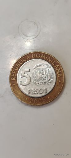 Доминиканская республика 5 песос 2005