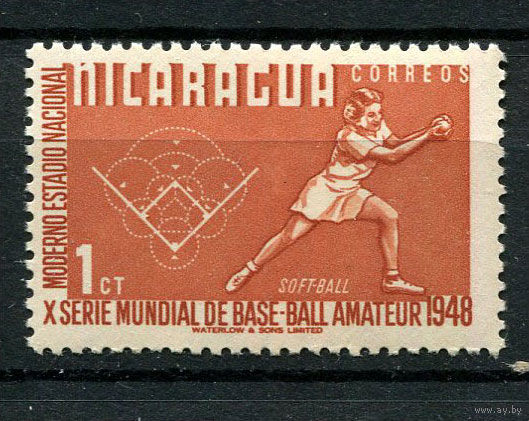 Никарагуа - 1949 - Спорт. Софтбол 1С - [Mi.984] - 1 марка. MNH.  (Лот 48FJ)-T25P18