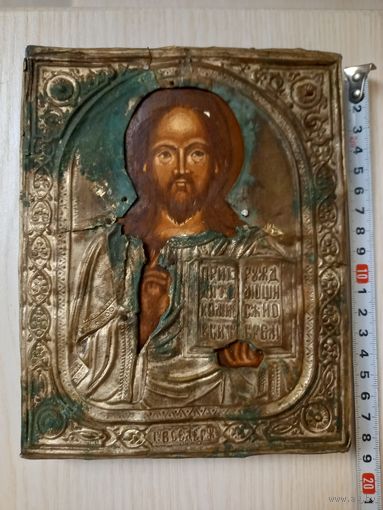 Икона старинная 19век, письмо на доске