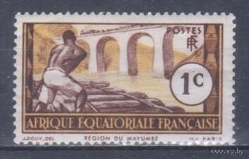 [2313] Французские колонии. Французская Экваториальная Африка 1937. Сплавщик леса.1с. МН
