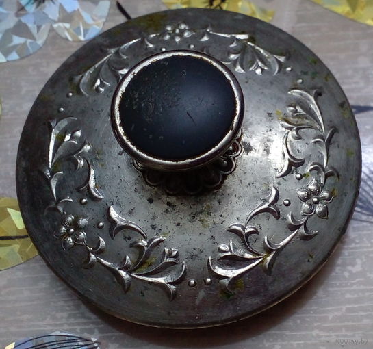 Крышечка от сахарницы эпохи СССР. " ЗиШ ". Никелир. металл