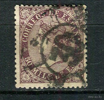 Испания (Временное правительство) - 1868 - Королева Изабелла II 50M - [Mi.93] - 1 марка. Гашеная.  (Лот 60FQ)-T25P11