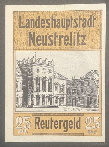 Нотгельд 25 пфеннигов 1921 год. Нойштрелиц. Веймарская республика