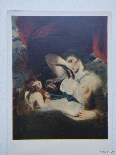Открытка (почтовая карточка) "Рейнольдс. Венера и амур", ИЗОГИЗ, 1958