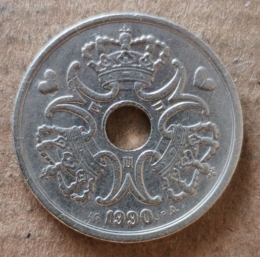 Дания 5 крон 1990 г., KM# 869