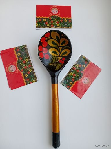 Ложка. Дерево. Лак. Ручная роспись