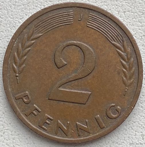 Германия 2 пфеннига 1966 г. J