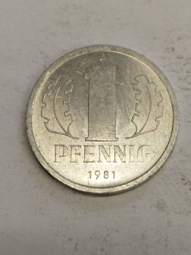 ГДР 1 пфенинг 1981