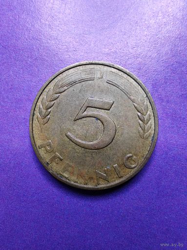 Германия ФРГ 5 пфеннингов 1950 J