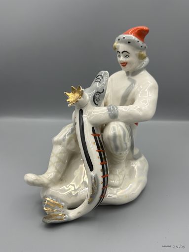 Фарфоровая статуэтка Емеля со щукой ЛЗФИ 1 сорт битая С РУБЛЯ