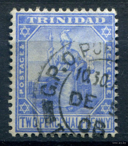 Британские колонии - Тринидад - 1904/09г. - Британия, 2 1/2 P, 58 - 1 марка - гашёная [Mi 58]. #4-B5-132-A-1