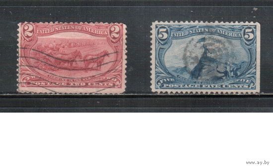 США-1898, (Скотт.286,288), гаш.   , Выставка в Миссисипи, Лошади