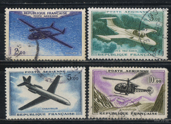 Франция Авиа 1954 Самолет Норд Авиэйшн Норатлас, Моран-Солнье 760 Париж, Суд Авиэйшн Каравелла, Вертолёт Суд Авиэйшн Жаворонок #1279-82