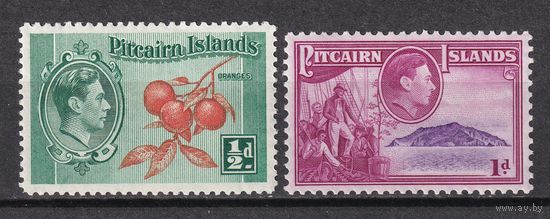161.BrK. Великобритания. Колонии. Острова Питкэрн. Георг VI. Местные мотивы. 1940 г. 1/2P, 1P. Mi.##1-2.