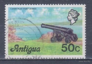 [1950] Антигуа 1976. Армия.Война.Пушка. Гашеная марка.