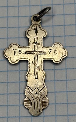 С 1 РУБЛЯ! НАТЕЛЬНЫЙ КРЕСТИК РОССИЯ ИМПЕРИЯ СЕРЕБРО 84 ПРОБА