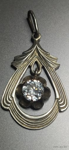 Ag 875 ХЮ подвеска с крупным фианитом