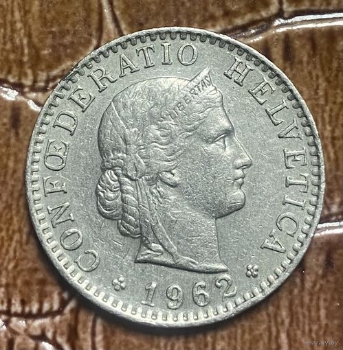 Монета Швейцария 20 раппенов 1962 год.