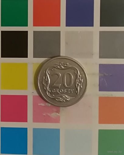 Польша 20 грошей 1999 (m/w c правой стороны)