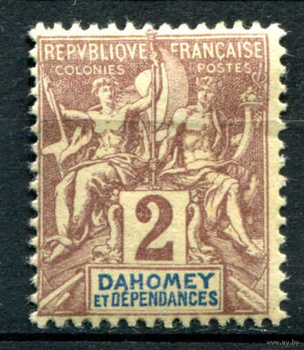 Французские колонии - Дагомея (Бенин) - 1901/05г. - аллегория, 2 с - 1 марка - MH [Mi 7]. #4-W1-105-A-1