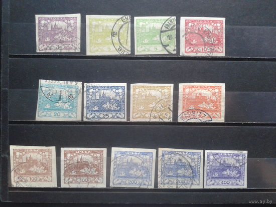 Чехословакия 1918-19 Стандарт, полная сер. с разновид.по цвету без перф.