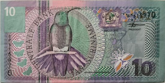 Суринам 10 Гульденов 2000 ХF 27