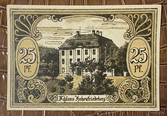 Нодгельд 25 пфеннигов 1922 год. Хоэнфридеберг. Веймарская республика