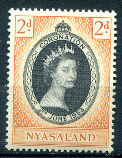 Британские колонии - Ньясаленд - 1953 - коронация королевы Елизаветы II - 1 марка - полная серия, MNH [Mi 98]. #2-Bc-56-A-1