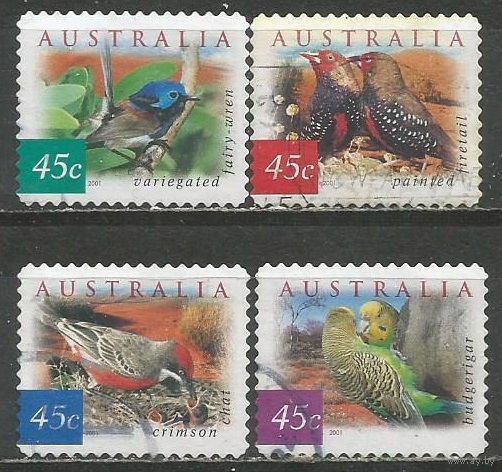 Австралия. Птицы. 2001г. Mi#2066-69. Серия.